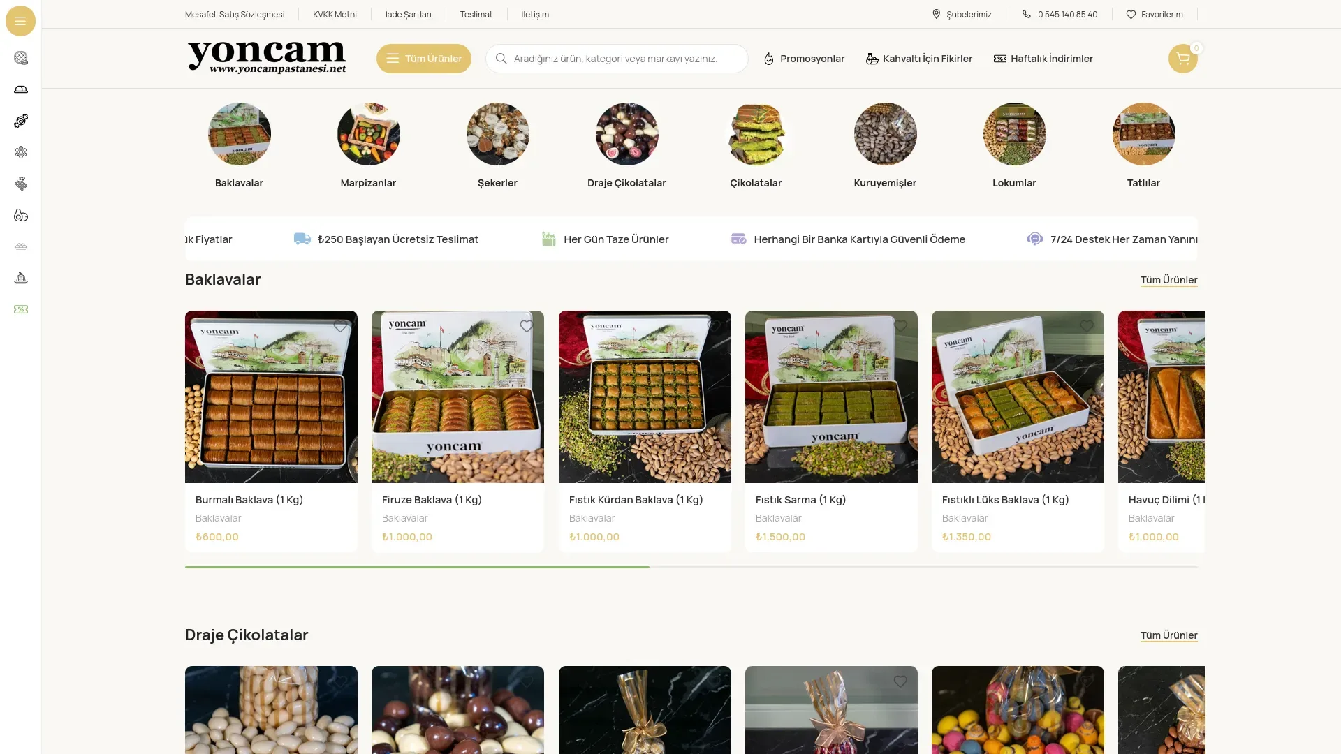 Yoncam Pastanesi web sitesi referansı
