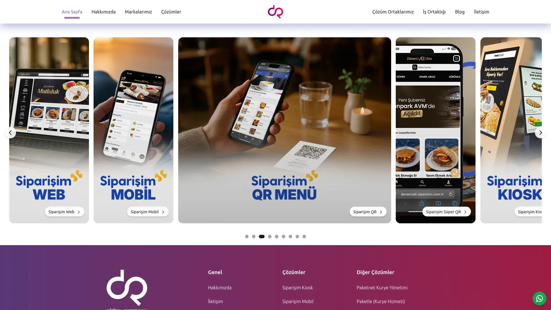 Dijital Restoran web sitesi referansı