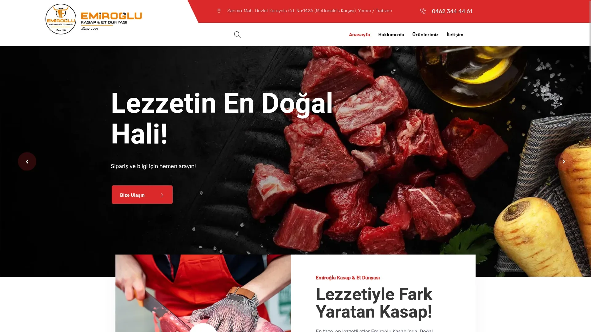 Emiroğlu Kasap & Et Dünyası web sitesi referansı